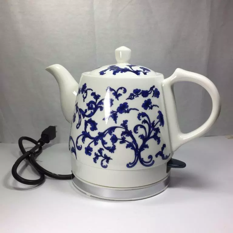 Chinese Style Electric Ceramic Kettle with Beautiful Flower