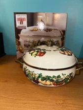 Vtg Philippe Richard Kensington Garden 5 Quart Dutch Oven Porcelain-Ceramic NEW