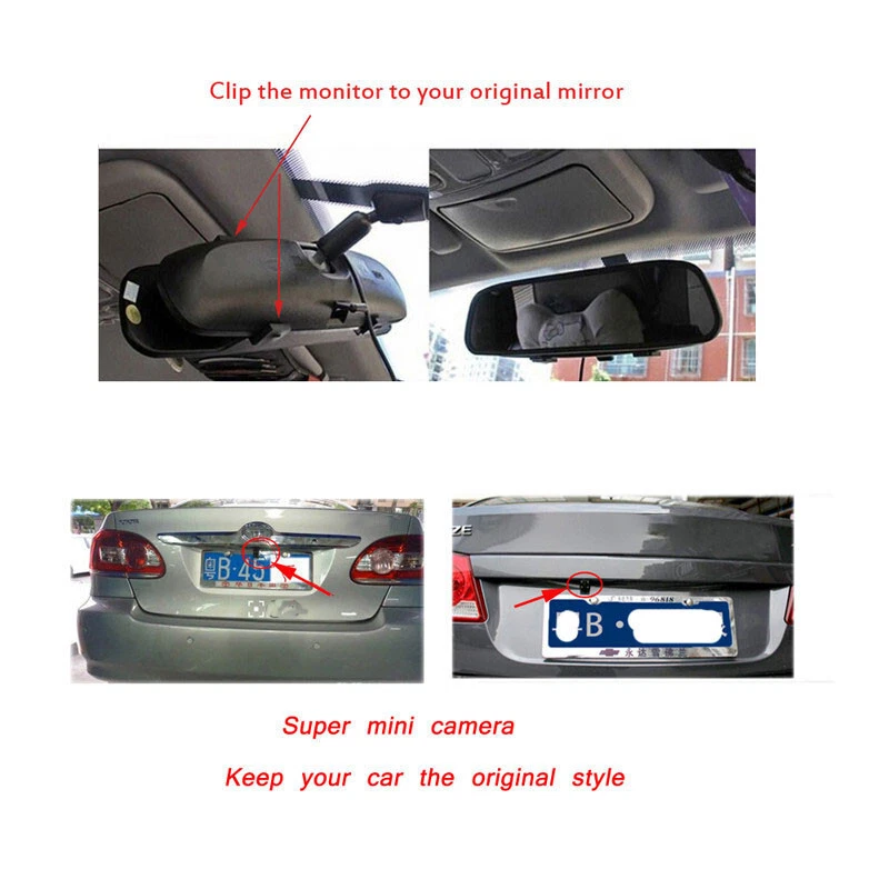 Wireless IR Waterproof Rear View Backup Camera + 4.3" Car TFT LCD Mirror Monitor - Image 4 of 4