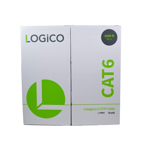 CAT6 1000FT BULK WHITE COMMUNICATION CABLE ETHERNET NETWORK 1000' WHITE PULL BOX - Afbeelding 2 van 4