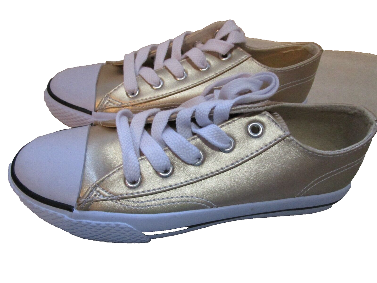 Girls Womens Airwalk Gold Metallic Sneakers Shoes Size New NWT