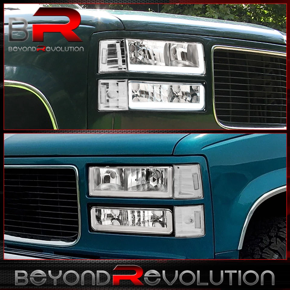 Faros LED DRL transparentes lámpara de parachoques para GMC C10 C/K C1500 C2500 C3500 1994-1998 Foto 2 de 4