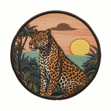 Leopard Patch Iron-on Applique, Wild Animal Badge, Zoo Nature Roaring Wildlife