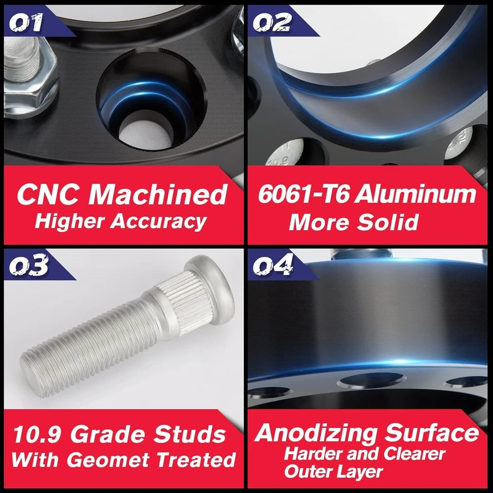 Espaciadores de rueda centrados en el cubo de 1,5" 5X5" para Jeep Grand Cherokee WJ WK Wrangler JK Foto 4 de 4