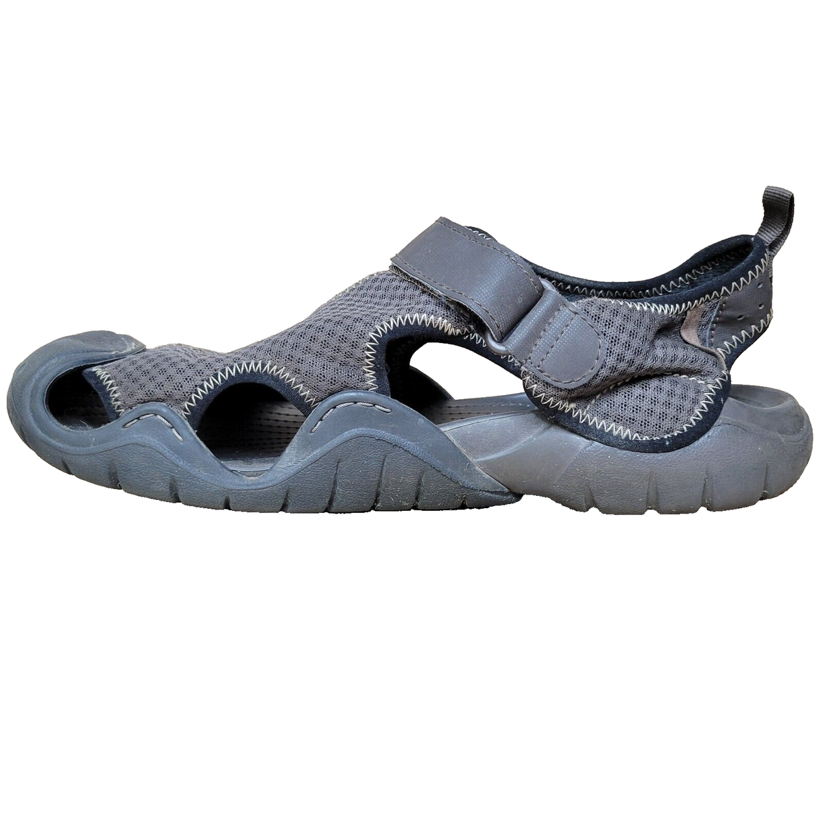 Crocs Swiftwater Mens 12 Brown Fisherman Sports‎ Sandals Water Shoes Mesh 15041 CROCS 15041 Brown SwiftWater Mesh Fisherman Sandals Water  main image 3