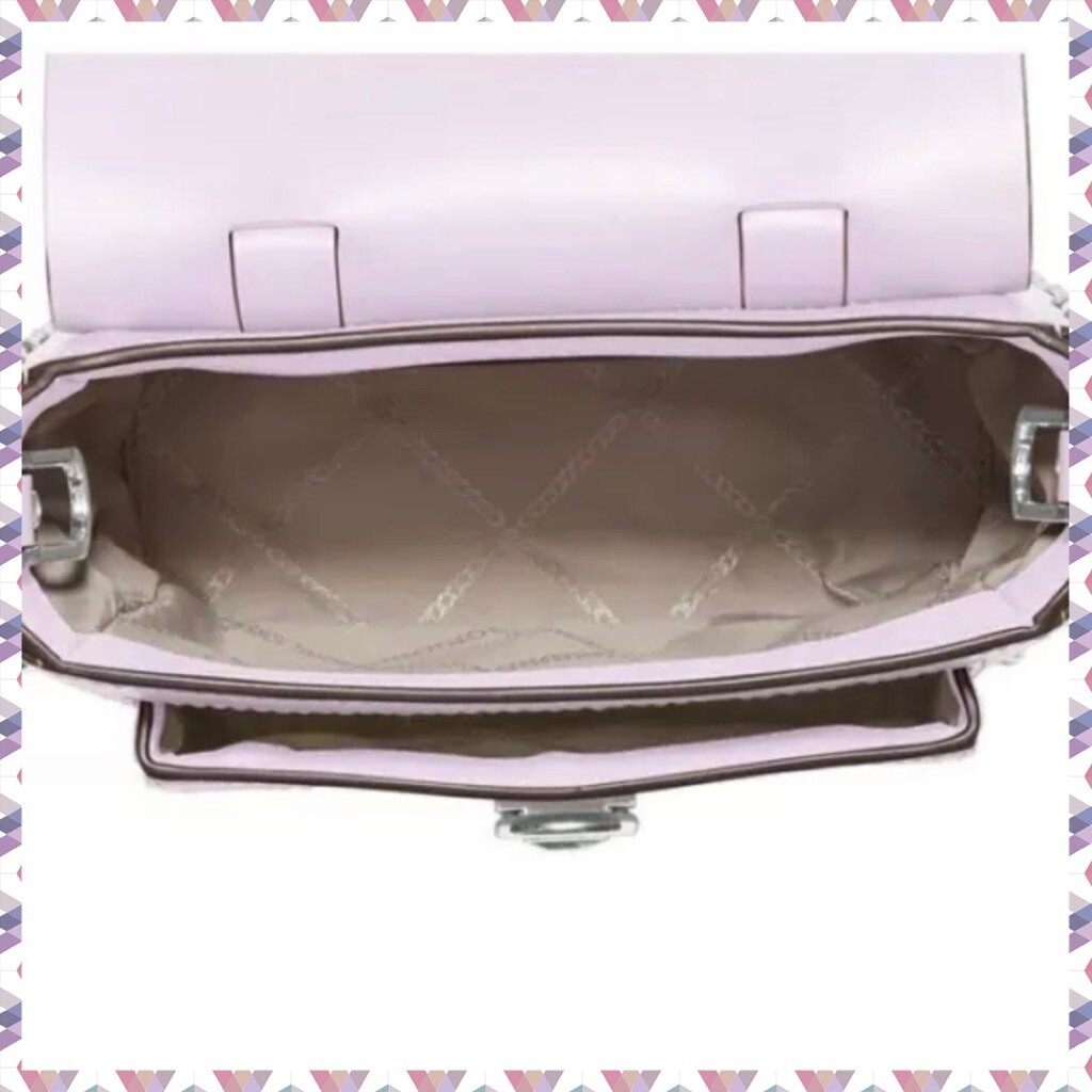 ❤️ Michael Kors Manhattan Leather Lavender Mist/Silver Crossbody image 5