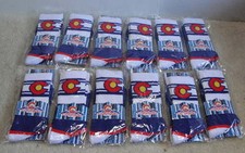 12 Pairs of Colorado Flag Colorado Limited Adult Crew Socks New