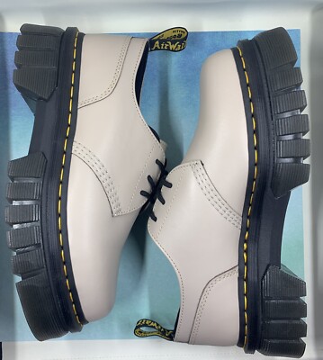 Dr. Martens Audrick 3-Eye Nappa Leather Platform Shoes Size 10