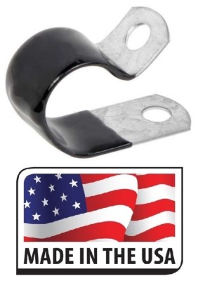 (10 pc) 1'' Galvanized vinyl coated closed clamps for tubing and wiring 1 inch
