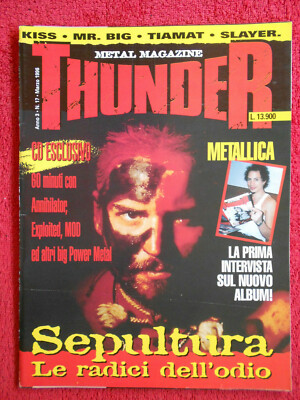 THUNDER Magazin 17/1996 + Poster AC/DC Sepultura Metallica Slayer Kiss Rats Nocd