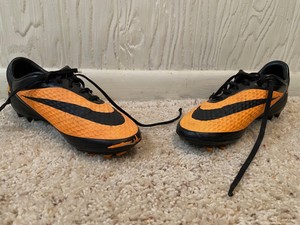 Nike Hypervenom Naranja y Negro Botines De Fútbol Talla 6Y | eBay