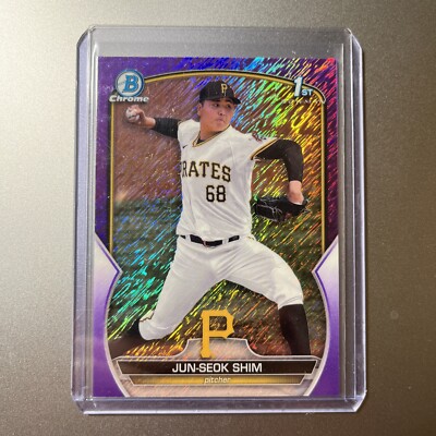 2023 Bowman Chrome Jun Seok Shim Purple Shimmer Refractor /250 Pirates BCP-153