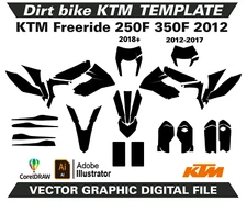 KTM Freeride 250 350 2012 2018 Template Vector Ai CDR EPS M190