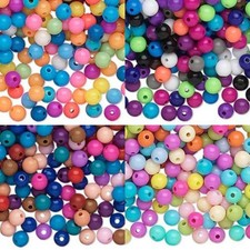 1000 Mixed Acrylic Plastic Round Small Smooth Spacer Beads 4MM