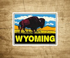 Wyoming Buffalo Sticker Decal 3.9" x 3" Yellowstone National Park Bison