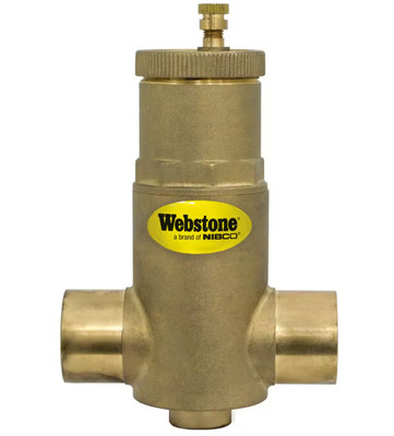 Webstone 1 in. Forged Brass Sweat Air Separator with Removable Vent Head