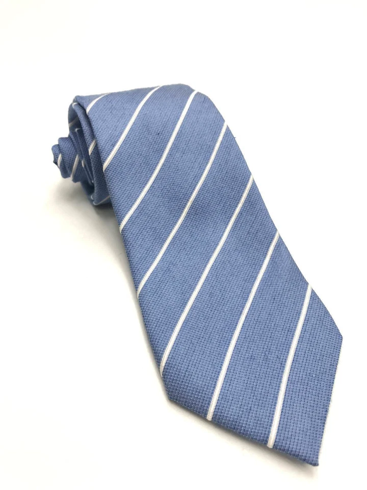 $150 Vince Camuto Hombres Blanco Azul Rayas Corbata Seda Delgada Ajustada Cuello Corbata 58 X 3 Foto 2 de 4