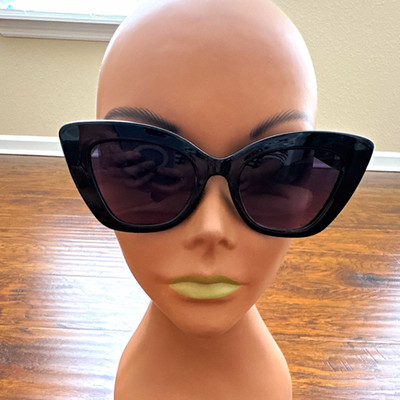 DIFF Women s Melody Cat Eye Sunglasses Gray Tinted Lens Black UV400 52-21
