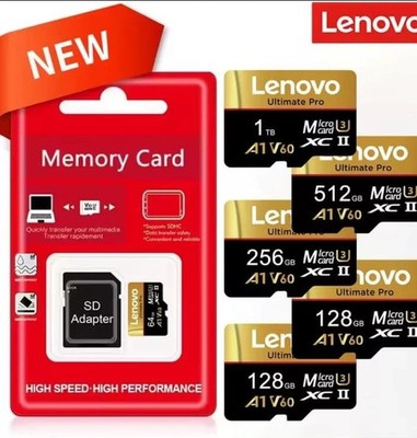 Lenovo Micro SD Karte 1TB Class10 High Speed Flash Speicherkarten 128GB TF Card U3