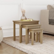 Wooden Nested Nesting Nest of Tables Set of 2 3 Coffee Side Table Living Room