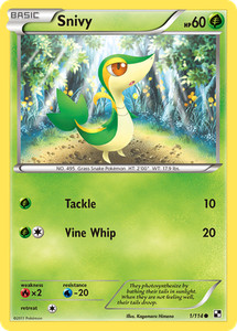 Snivy 1/114 Common Black & White Base Pokemon Card LP