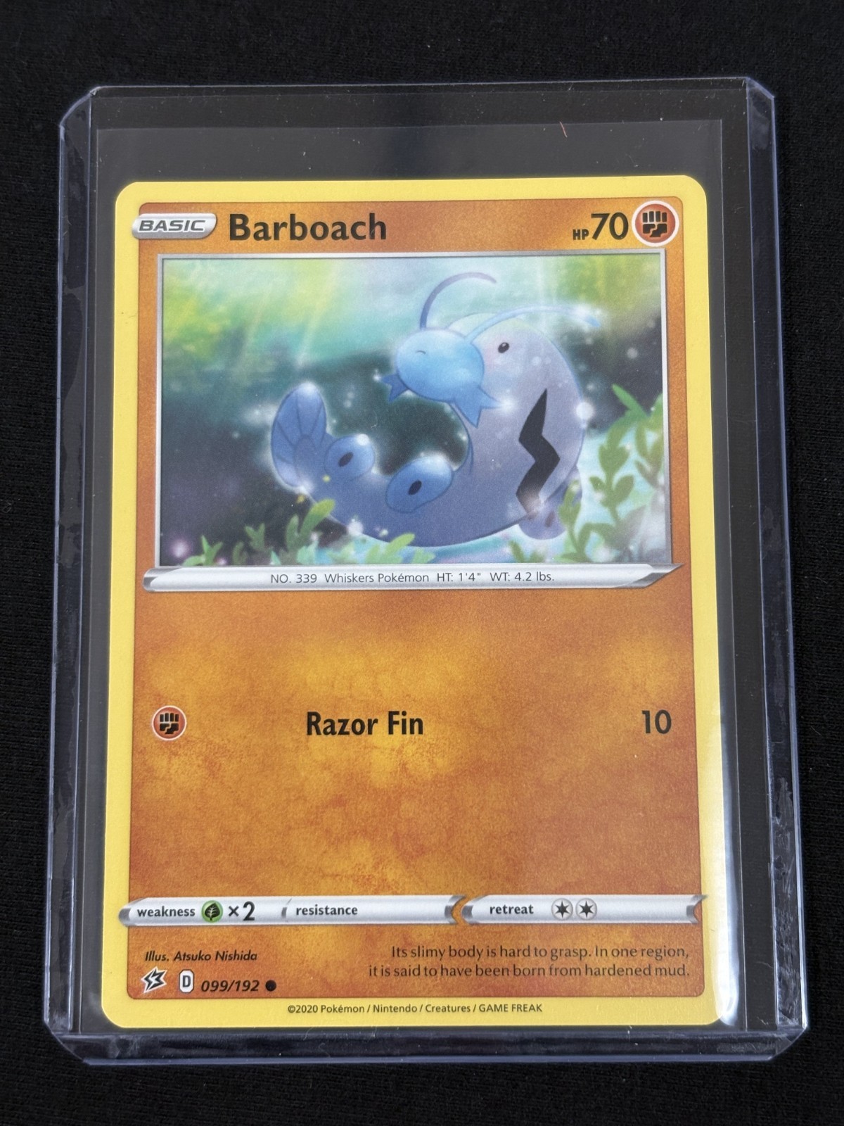 2020 POKEMON CARD 099/192 BARBOACH REBEL CLASH SWORD & SHIELD FS