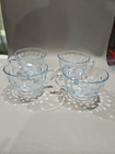 Vintage Anchor Hocking Blue Depression “Bubble” Glass Tea/Coffee Cups – Set of 4