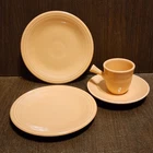 Fiesta 1997 APRICOT Demitasse AD Stick Cup & Saucer Set & x2 Bread Plates