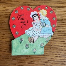 Vintage Valentine Card Romantic Couple 
