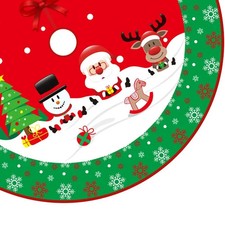 Christmas Tree Skirts Cartoon Santa Claus Elk Snowman Xmas Wreath Tree Skirt Mer