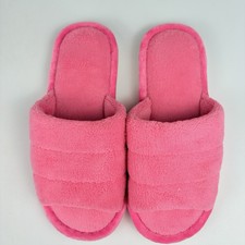 Shevalues Soft Pink Open Toe Slippers Women Memory Foam Slip On Sz 6-7 Washable