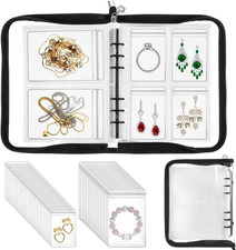 Jewelry Storage Book Set Transparent Travel Jewelry Organizer with Anti-Oxida...