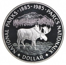 1985 Canada 50% Silver Canadian Silver Dollar - National Parks *3496