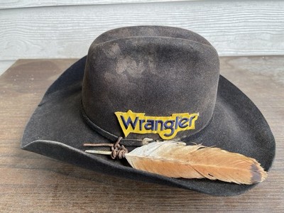 Rugged Wrangler Cowboy Hat 6 7/8 Rodeo Western Yellowstone Vintage