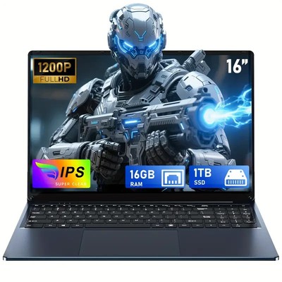 NIAKUN 16'' Gaming-Laptop, N150 Prozessor, 16 GB RAM, 1 TB SSD, 1920x1200 FHD