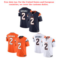 Men's Pat Surtain II Orange/ White/ Dark Blue Stitched Jersey