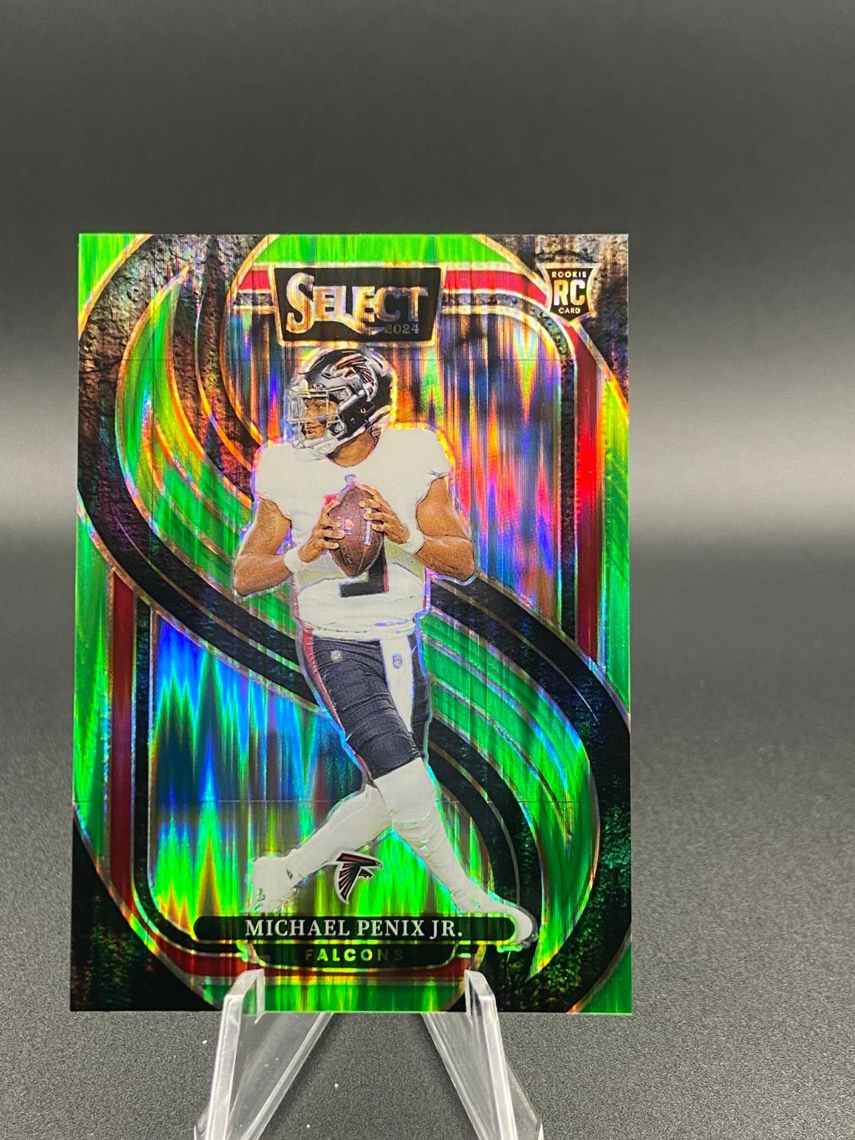 2024 Panini Select - Premier Level Michael Penix Jr. #110 Neon Green Shock /499