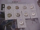 Lot of (9) AU/BU Silver Washington Quarters 90% Silver 1944, 1958-D, 1963, 1964