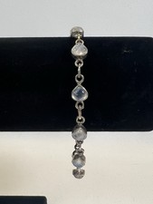 Sterling Silver Rainbow Moonstone Tennis Brac...