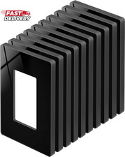 BESTTEN 10 Pack Black Screwless Wall Plate, 1-Gang Gloss Decor Outlet Cover, Dec