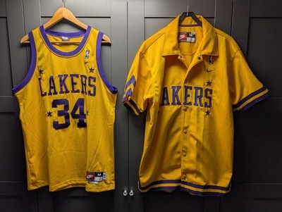 Shaquille O'Neal LA Lakers Nike Jersey Trikot und Aufwärmjacke Purple Gold M