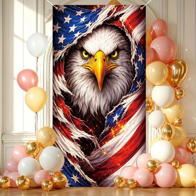 Eagle Banner Independence Day Theme 35X71 Inch Patriotic Vertical Flag, Outdoor