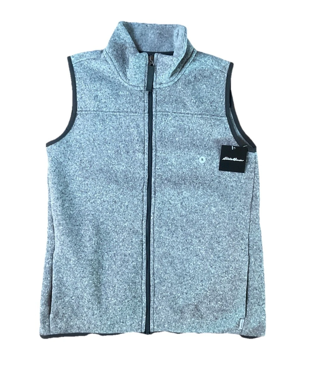 Eddie Bauer Vest Mens Small Radiator Gray Full Zip Jacket Sleeveless Pockets NWT