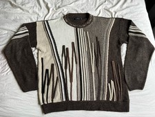 Vintage 90 s Protege Collection 3D Knit Coogi Style Pullover Brown Sweater XL