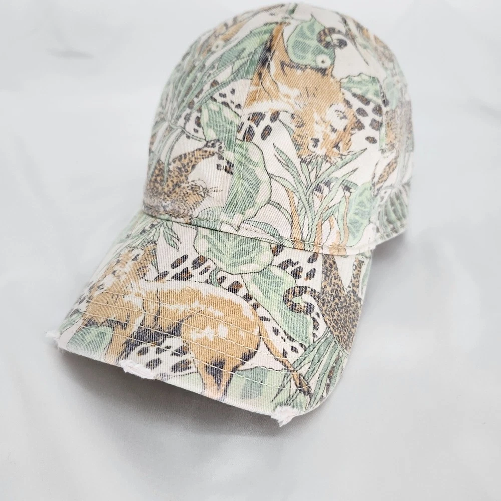 Aerie Hat One Size Cap Strapback Animal Print Safari Jungle AOP Adjustable