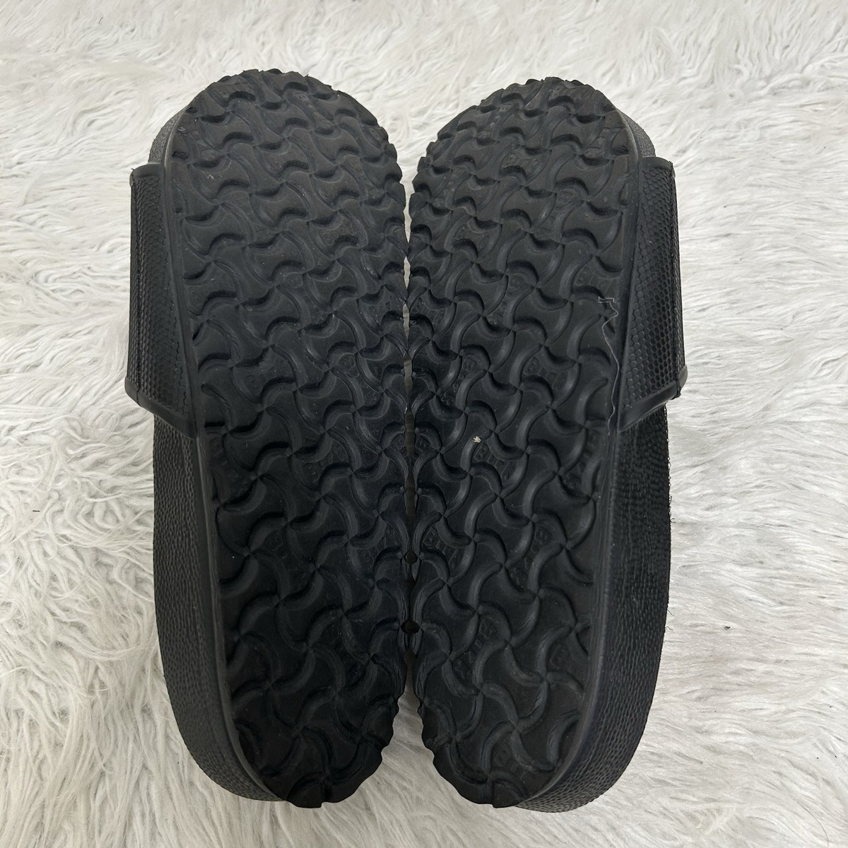 Birkenstock Barbados EVA Black Regular Spellout Logo Slides 