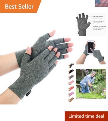 Arthritis Gloves for Pain Relief | Fingerless Design | Large Size