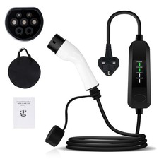 13A Type 2 UK Plug 3 Pin EV Charging Cable Electric Vehicle Car Charger Portable