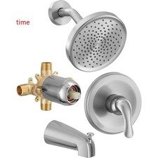Tub Shower Faucet Set with Valve, Shower Faucet Set Complete Brushed Nickel