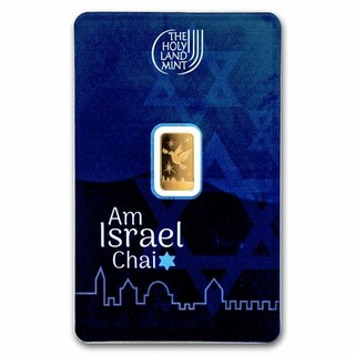 Holy Land Mint Am Israel Chai 1 Gram Gold Bars In Assay